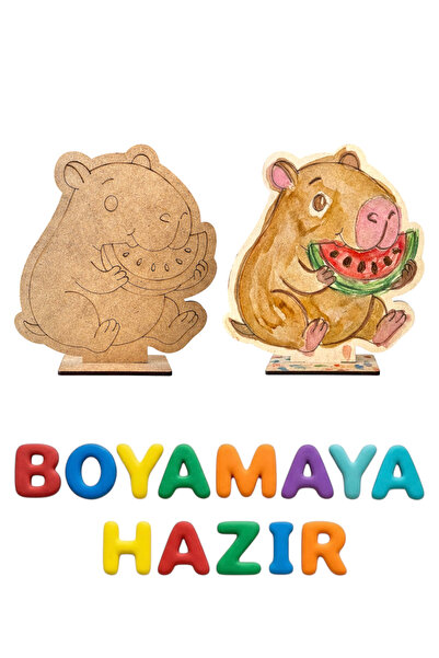 tollihy brinco Ahşap Boyanabilir Kapibara Figürü - Çocuklar İçin Eğitici Akti...