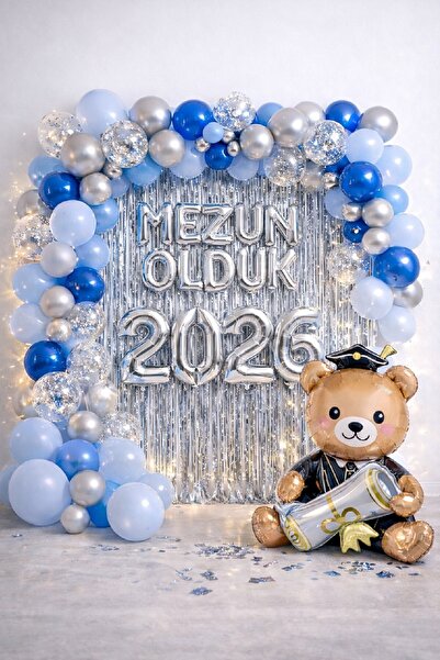Bkmc Premium Graduation Party Set 2026 Blue Silver We Graduated Backgrounded ...