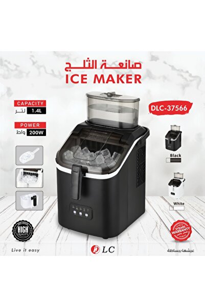 DLC Portable ice maker with a 1.4 liter capacity, 9 ice cubes per cycle, 105 ...