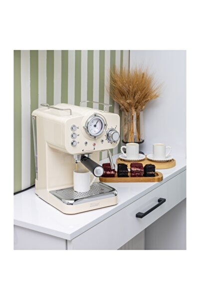 Zilan Manual espresso machine ZLN2992, cream, Retro design, 15 Bar, 1.25l, 11...