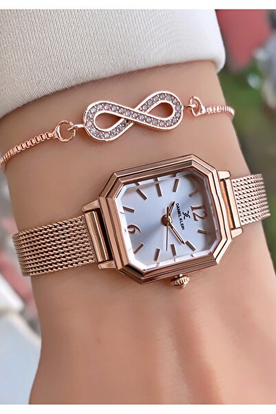 Daniel Klein Rose Color Thin Wicker Cord Square Case Original Women's Wristwa...