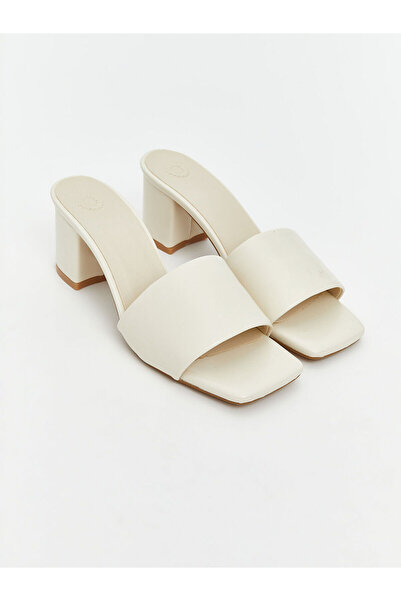 LC Waikiki Özmarka New Season Leather Look Women's Heeled Slippers