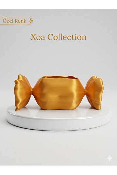 XOA Collection وعاء حلويات ذهبي مزخرف - قطعة ديكور منزلية فاخرة