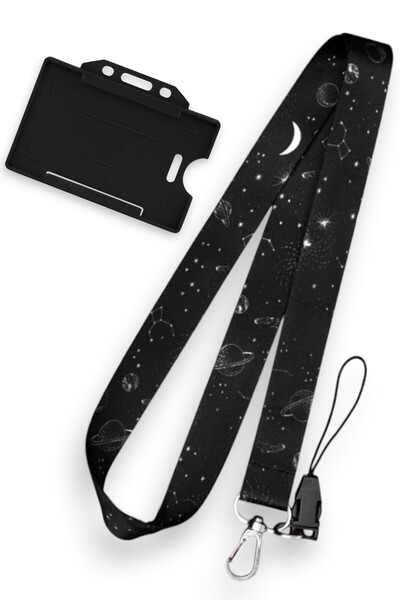 MİLLENEX Galaksi Yaka Kartı hastane hemşire sağlık Boyun Askı İpi Yaka Kartlı...