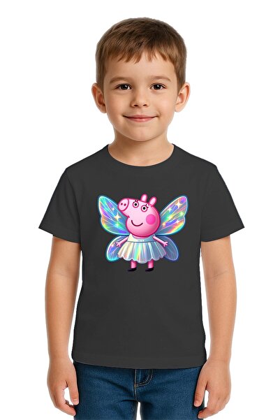SEDİRLİ Tricou unisex Peppa Pig cu imprimeu pentru copii, bumbac bucăți din b...