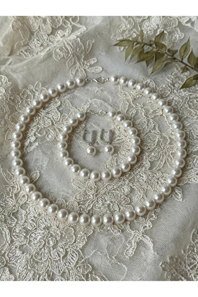 GLORY AYNUR Mayorka İnci Gümüş Set