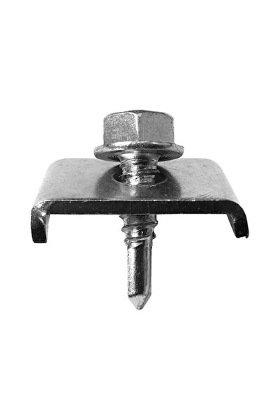 CAS Set 50 buc Clema prindere panou gard 20x30 mm zincat cu surub autoforant ...