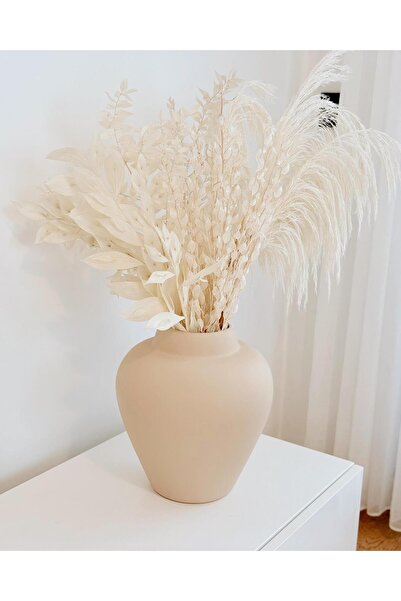 Hestia Home Ceramic Vase Topaç Beige