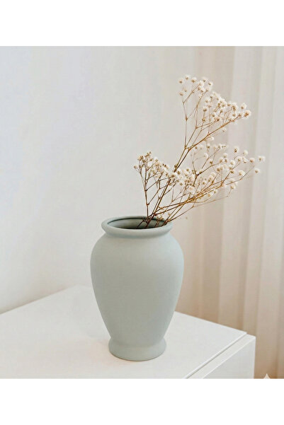 Hestia Home ΚΕΡΑΜΙΚΟ ΒΑΖΟ ΣΕ ΣΧΗΜΑ ΚΥΒΟΥ ΓΚΡΙ