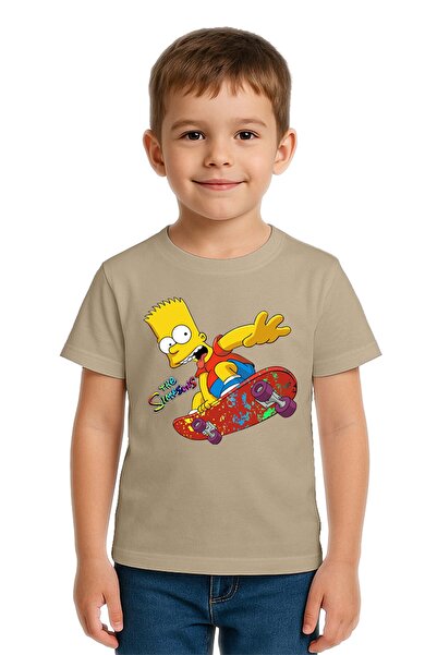 SEDİRLİ Unisex Simpsons με τύπωμα Παιδικό μπλουζάκι από χτενισμένο βαμβακερό ...