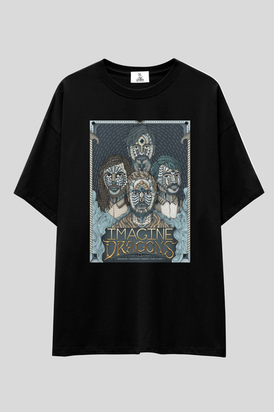 UmbraWear Imagine Dragons Oversized t Shirt |   Unisex 100% Cotton White Prin...