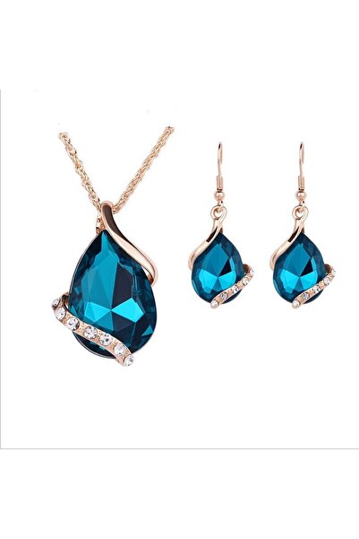 takantakana Stylish Drop Stone, Trendy Zircon Stone Embellished Jewelry Set (...