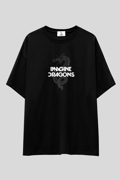 UmbraWear Imagine Dragons Oversized t Shirt |   Unisex 100% Cotton White Prin...