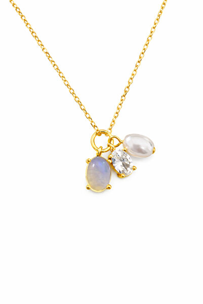 Sade Accessory Ay Taşı ve İnci Detaylı Kolye