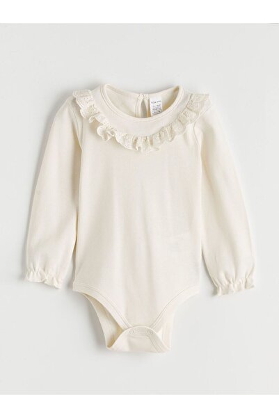 LC Waikiki ملابس داخلية LCW للأطفال بياقة دائرية تفاصيل كشكش قطعة للفتيات الص...