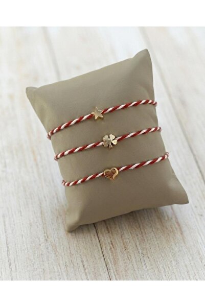 MODAM HİFA 3-Piece Heart, Star, Clover Marteniçka Bracelet, Rope Bracelet, Lu...