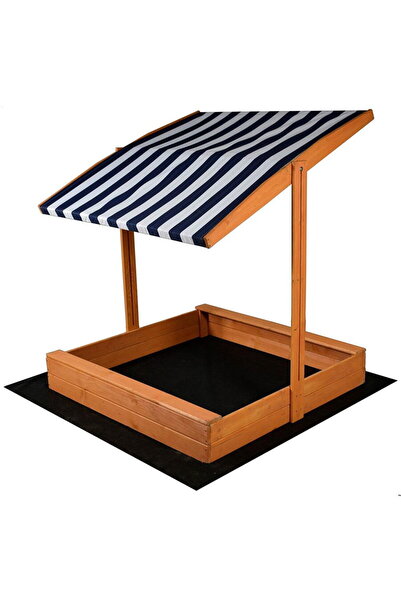 Babymix Nisipitor pentru copii din lemn cu baldachin Baby Mix 120x120 cm alba...