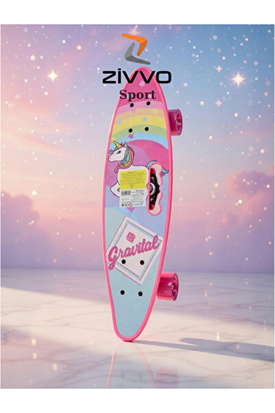 Zivvo Işıklı Unicorn Silikon Tekerlek Kaykay Desenli 60 CM Figürlü UNİCORN