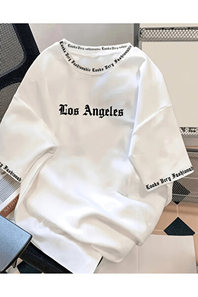 gencerco Los Angles Özel Tasarım Baskılı Premium Oversize T-shirt