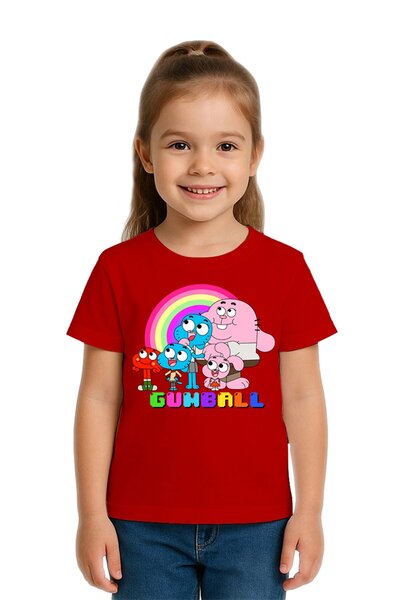 SEDİRLİ Tricou unisex pentru copii Gumball cu imprimeu bumbac moale țesături ...