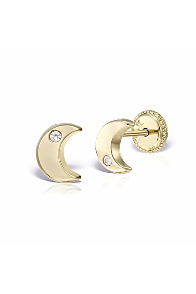 MOSV Baby Moon Earrings in Gold with Safety Closure