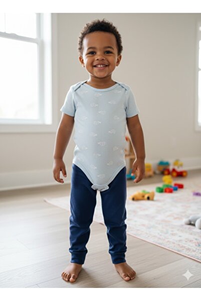 Şimo Butik Girl Boy Child Baby Short Sleeve Snap Fastener Bodysuit-Badi 100% ...