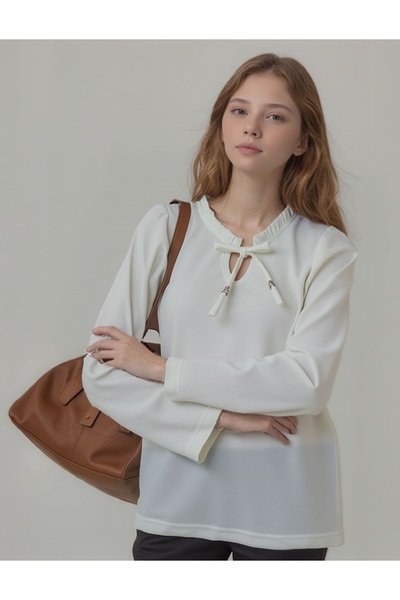 DEVRİMAY TEKSTİL Блузка з ліковою та ліковою креповою тканиною з воланами на ...