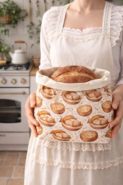Saule Balmumu Ekmek Saklama Tobası 40x40 cm Büyük Boy – Doğal & Nefes Alan Be...