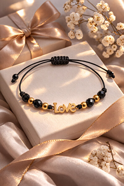 OEM Adjustable String Bracelet with Beaded , "LOVE" Text, Unisex Style, Gift