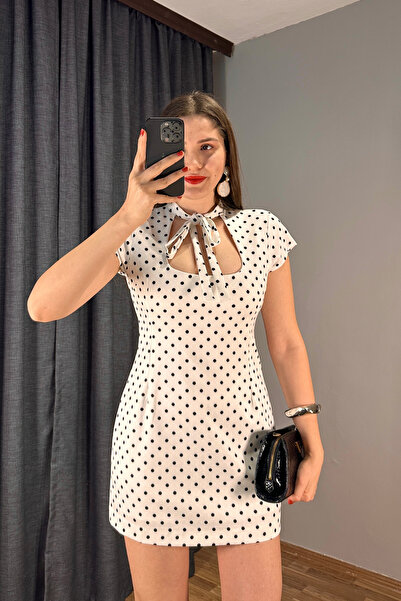 Sorridi Polka Dot Pack Tie-Detail Mini Dress