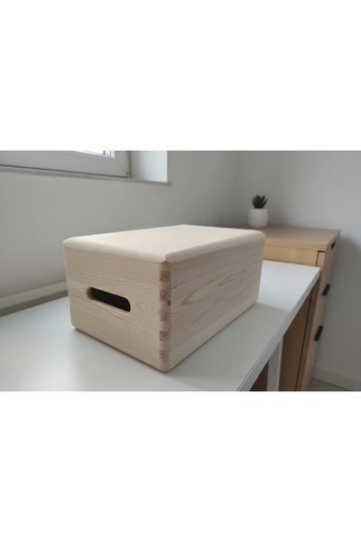 OEM Pine wooden box, with lid and handles 30 x 20 x 14 cm