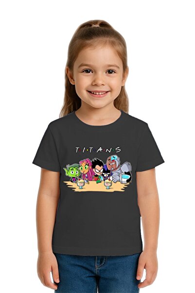 SEDİRLİ Tricou unisex pentru copii Teen Titans Go cu imprimeu bumbac bucăți d...