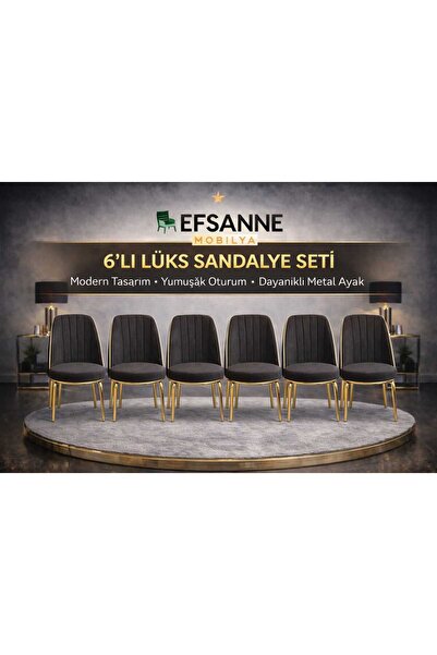 Efsane i.E.G GOLD SANDALYE 6 ADET SALON MUTFAK YEMEK ODASI BAHÇE BALKON OTEL ...