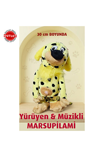 Marsupilami Uzunkuyruk Peluş Oyuncak - Yürüyen Sesli Müzikli Peluş Oyuncak Hu...