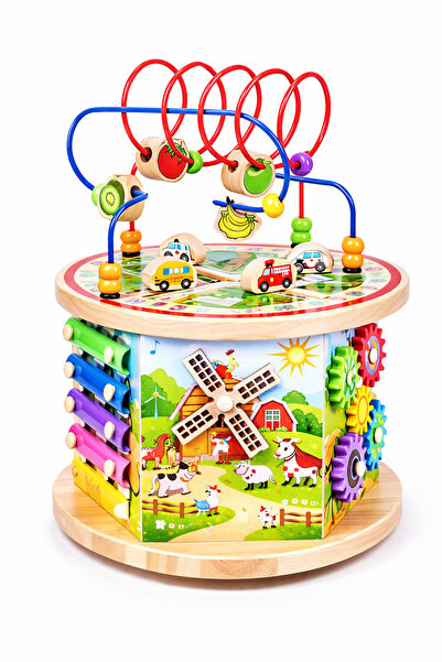 OEM 7 in 1 Montessori Wooden Activity Center for Children 3+ Years – Multifun...
