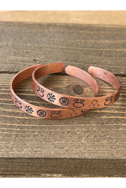 Rupen Kraft 2 Pieces of Handmade Pure Copper Bracelets, Adjustable Size 2-Pie...