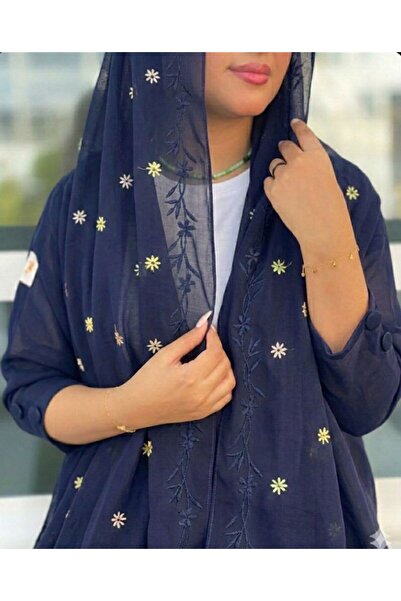 Veil Designer With colorful embroidery covering the entire veil, made of Japa...