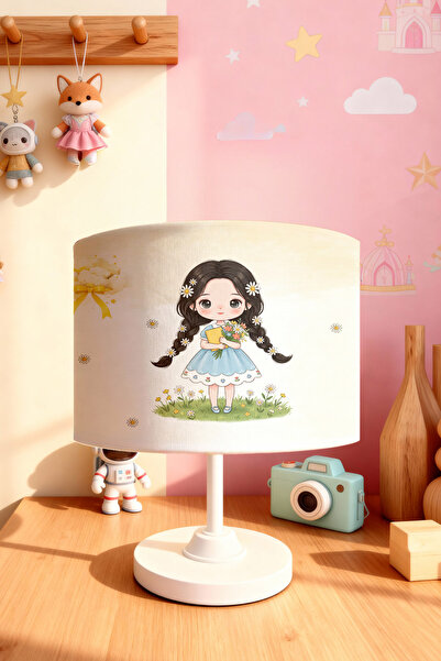 EVPANYA Cute Girl with Daisy Patterned Children's Room Lampshade