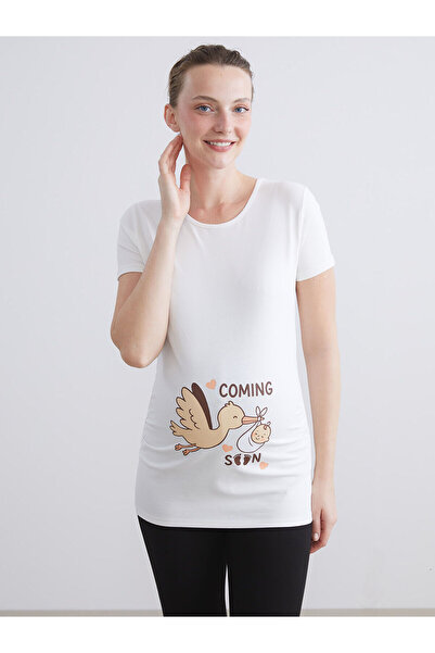 LC Waikiki Γυναικείο μπλουζάκι Özmarka New Season με στάμπα και λαιμόκοψη ποδ...