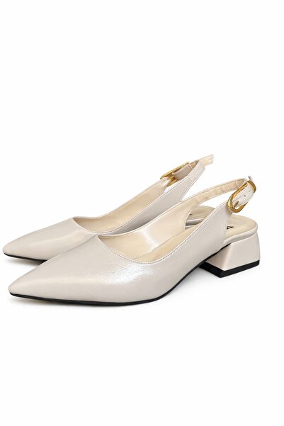 RoseVeno Women's Beige Skin Wrinkled Patent Leather New Season Short with Sid...