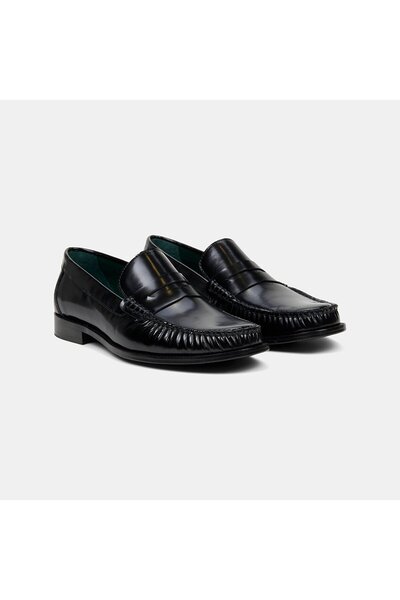 Desa Men's Black Classic Leather Loafer
