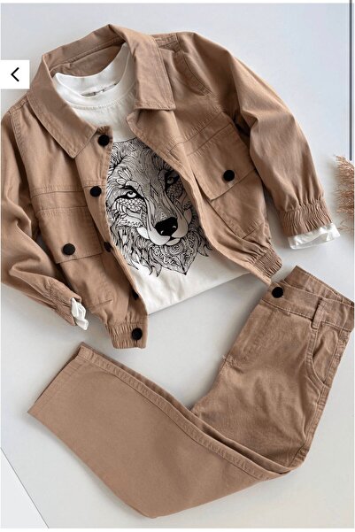 KOKOŞ BEBEK Kurt cu imprimeu gabardină Set de 3 piese - Vârsta 9/13 ani - 31672