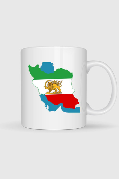 Bahriyeli Collection Iran Flag Map B Printed Mug Cup
