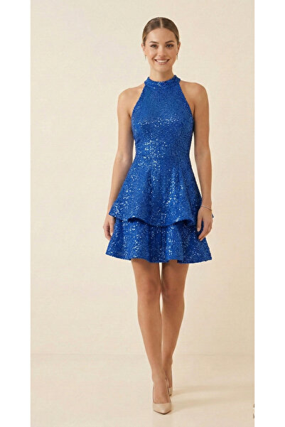 Elif Naz Moda Evi payetli mini abiye elbise