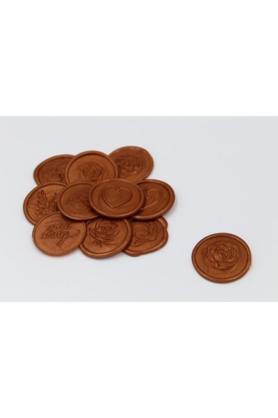 Fabricacucadouri.ro Pack of 50 Copper Wax Seals – Self-Adhesive