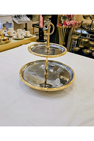 MaviDamla 2-Layer Stainless Steel Presentation Plate 22/15 Cm.
