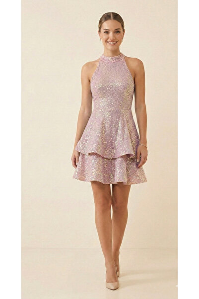 Elif Naz Moda Evi payetli mini abiye elbise