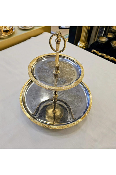 MaviDamla 2-Layer Stainless Steel Presentation Plate 22/15 Cm.