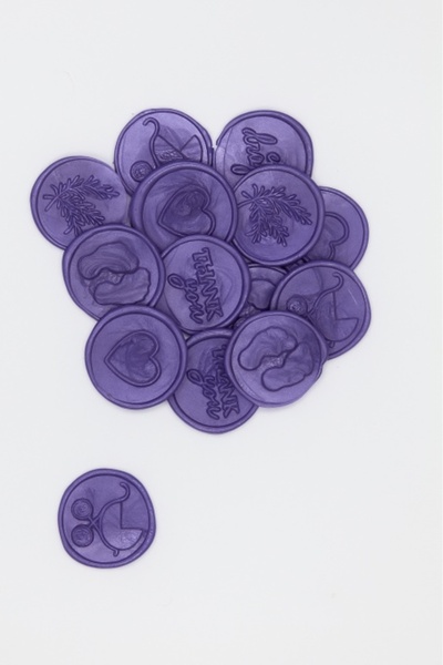 Fabricacucadouri Pack of 50 Purple Wax Seals – Self-Adhesive