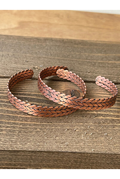 Rupen Kraft 2 Pieces of Handmade Pure Copper Bracelets, Adjustable Size 2-Pie...